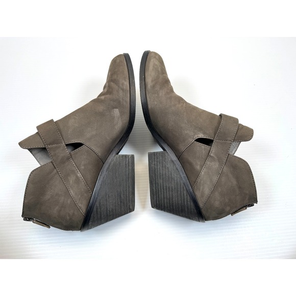 Eileen Fisher Ives Tumbled Nubuck Bootie Women 10 EUC Zip Closure Leather Ankle - Picture 5 of 11